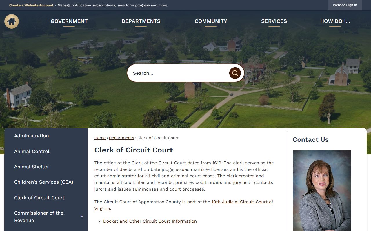 appomattox county clerk page civil court records