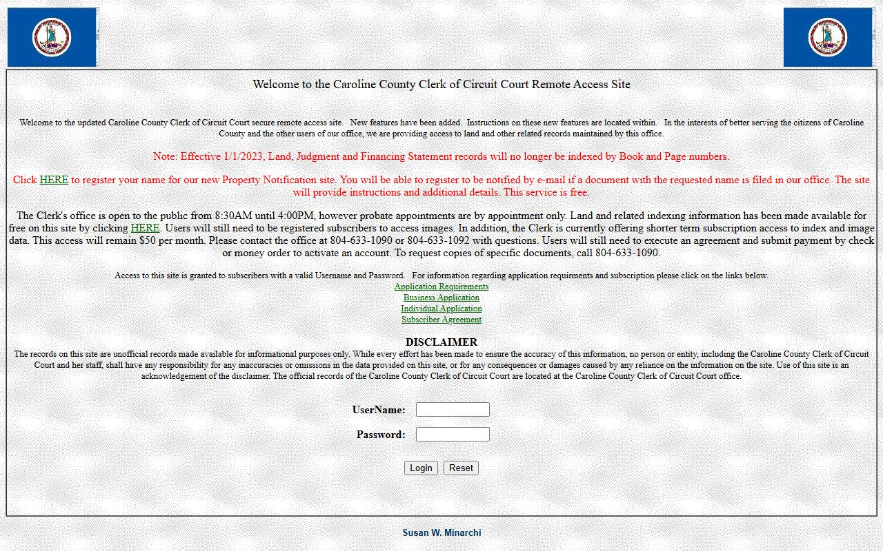 caroline county secure remote access civil court records