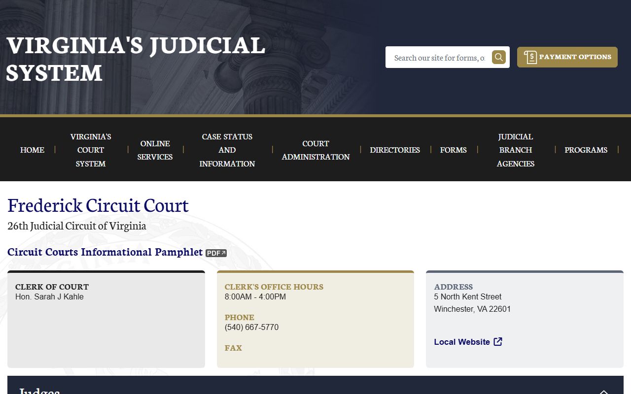 frederick county civil court records circuit court page