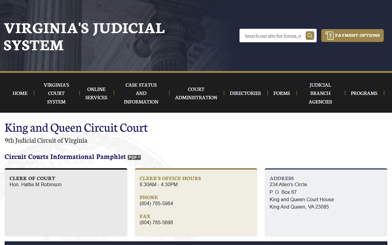 king and queen county civil court records circuit court page