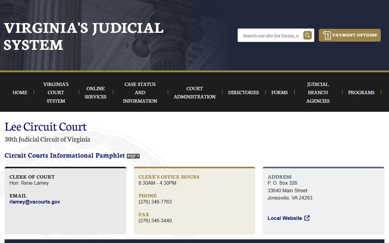 Lee County civil court records circuit court page
