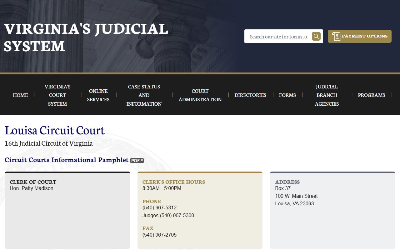 Louisa County civil court records circuit court page