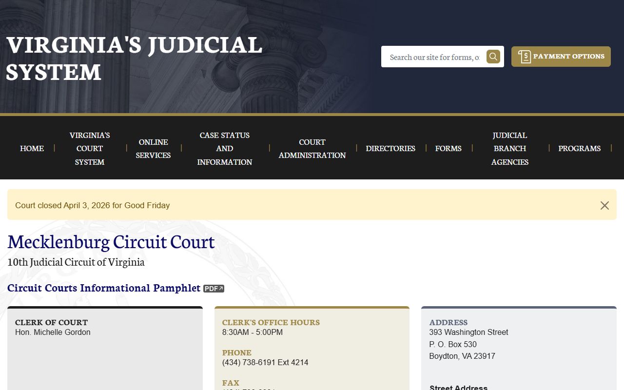 mecklenburg county civil court records circuit court page
