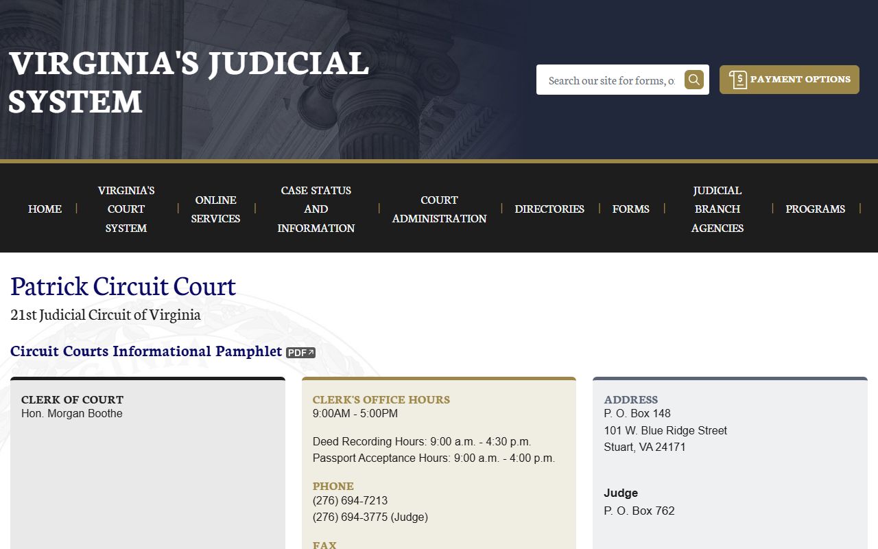 Patrick County civil court records circuit court page