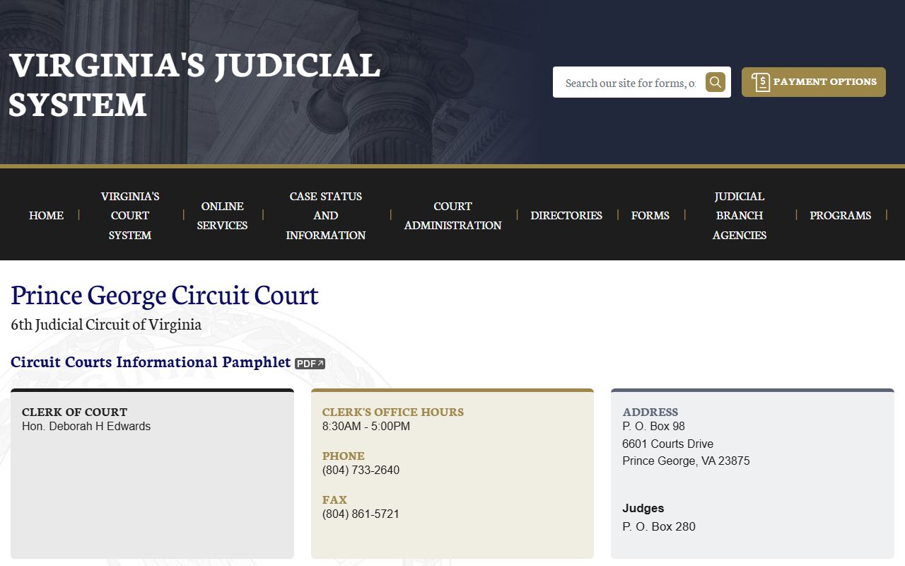 prince george county civil court records circuit court page