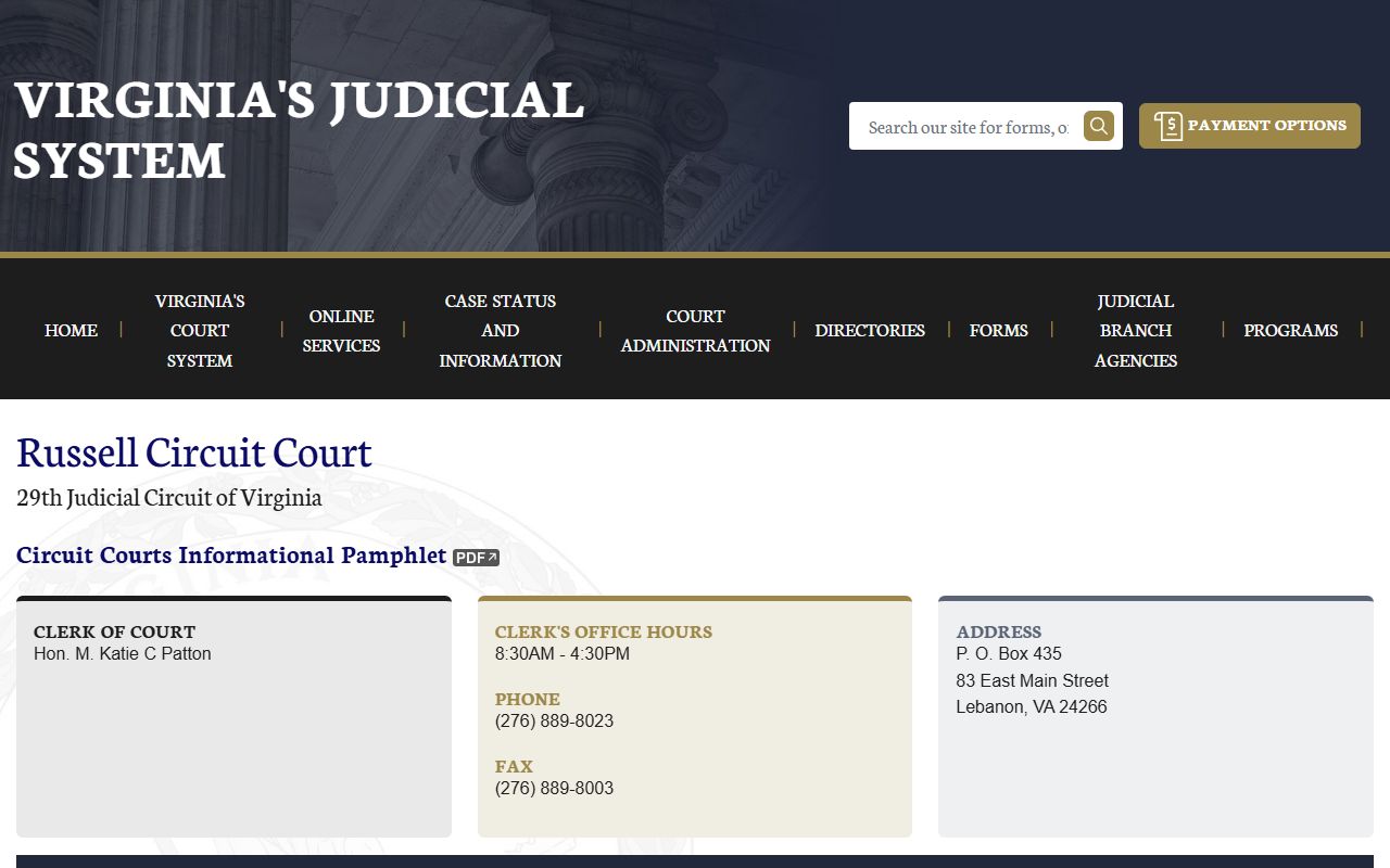 Russell County civil court records circuit court page
