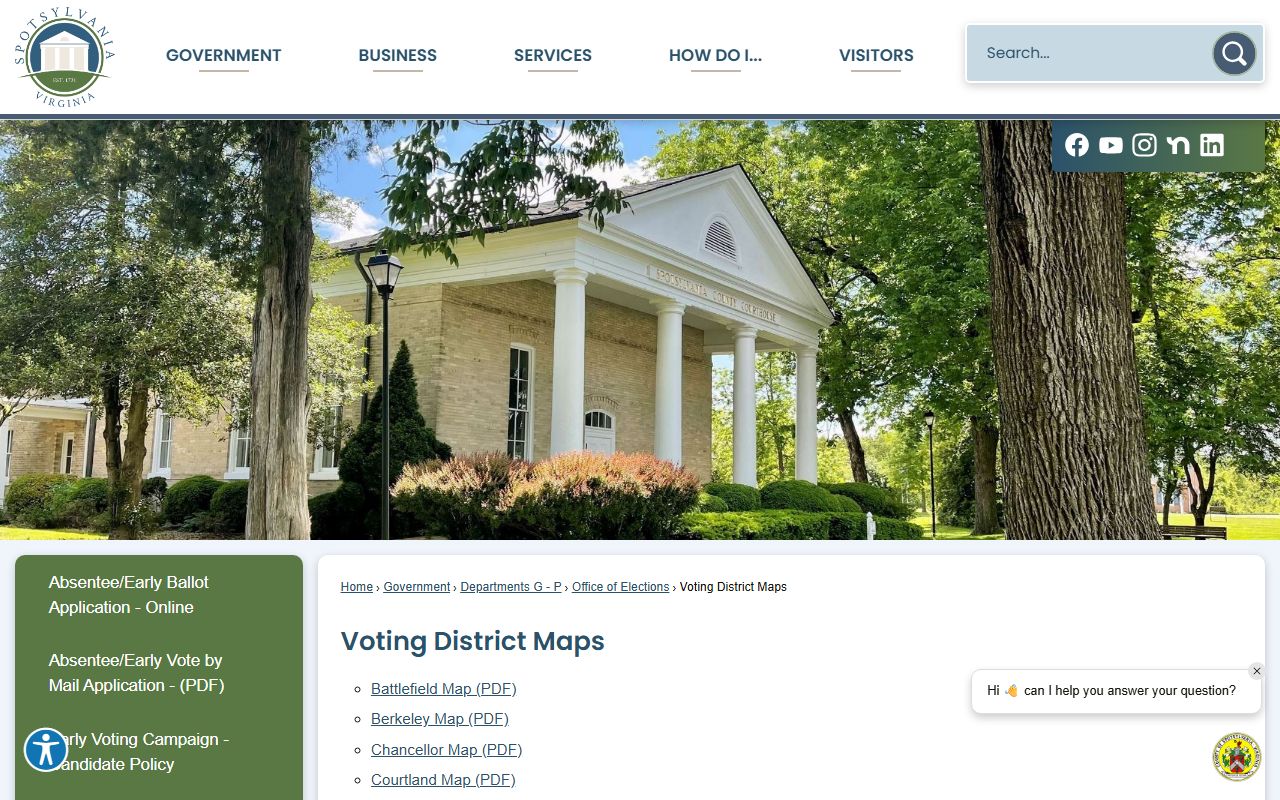 Spotsylvania County circuit court clerk county website page