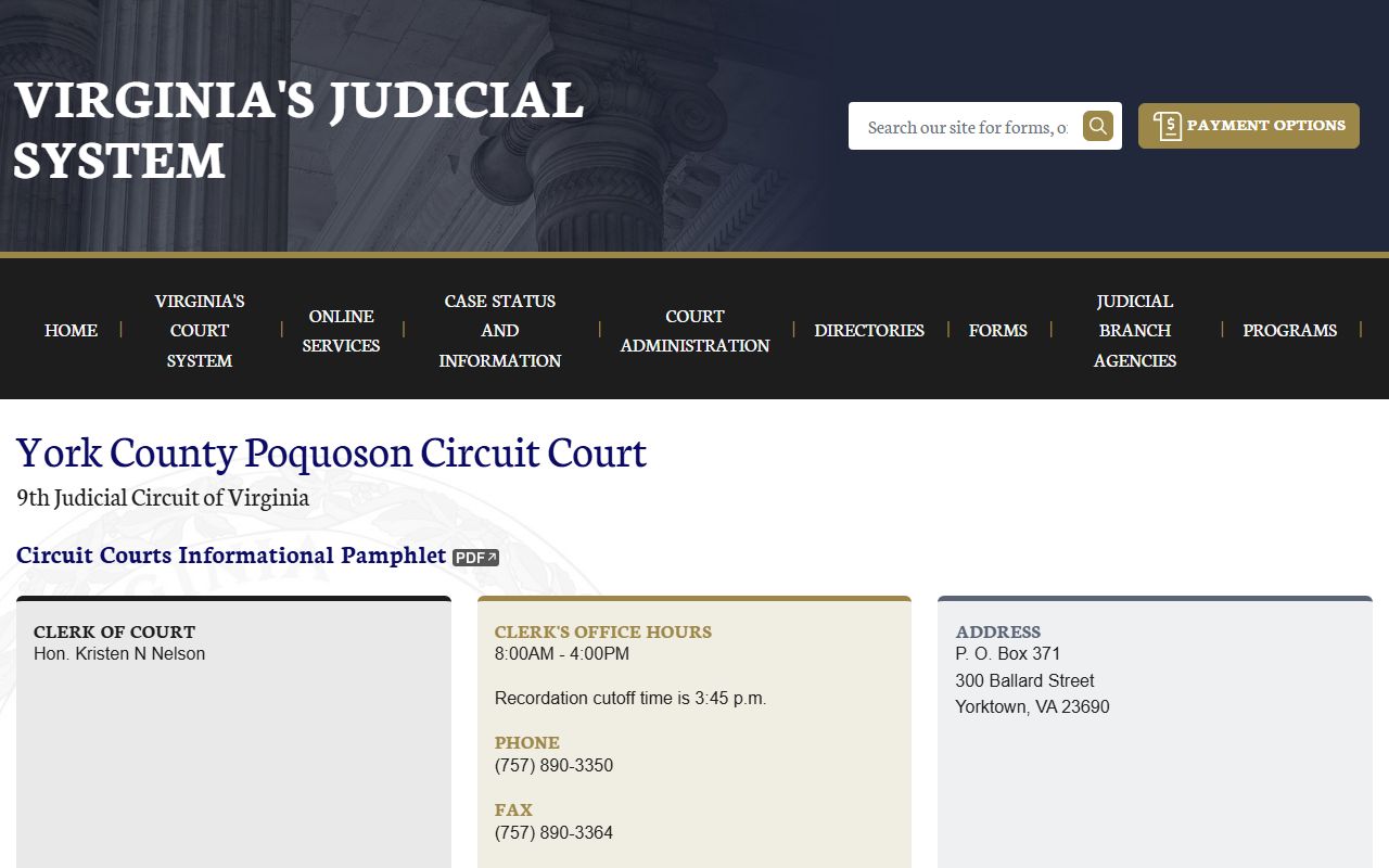 York County civil court records circuit court page